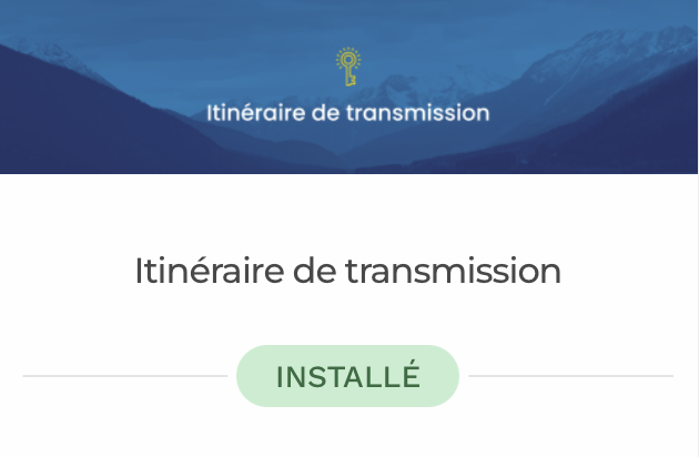 Itinéraire de transmission : un parcours prêt à l'emploi